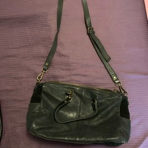 Liebeskind Black Metallic Leather and Suede Purse